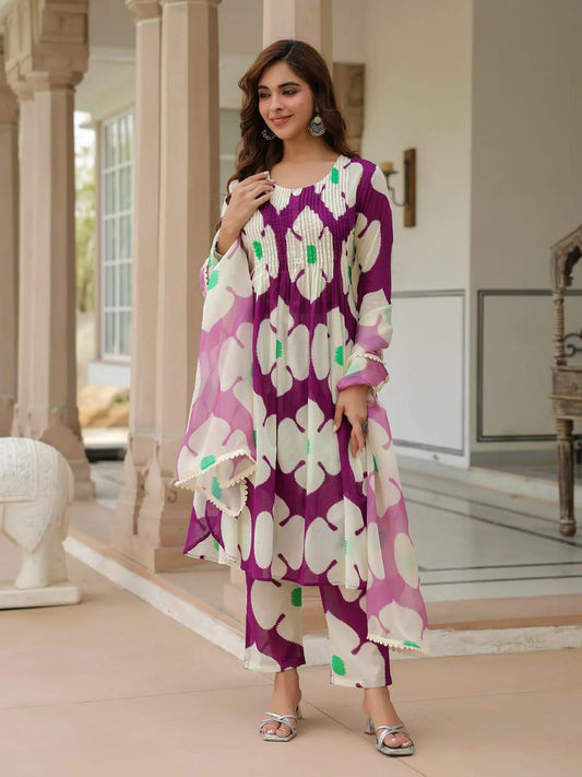 Stylish cotton comfy Kurti pant dupatta set