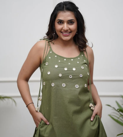 Heavy Cotton Mirror Work 2 Piece Set