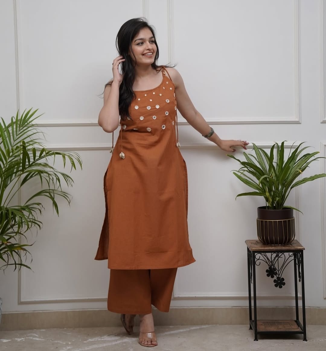 Heavy Cotton Mirror Work 2 Piece Set