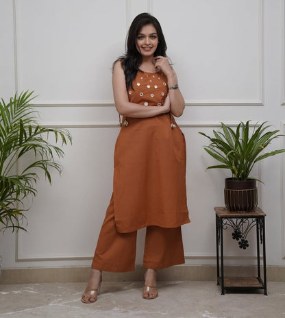 Heavy Cotton Mirror Work 2 Piece Set