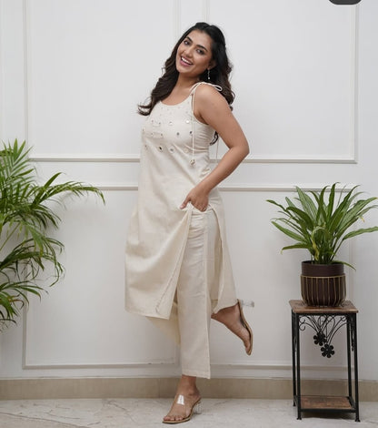 Heavy Cotton Mirror Work 2 Piece Set