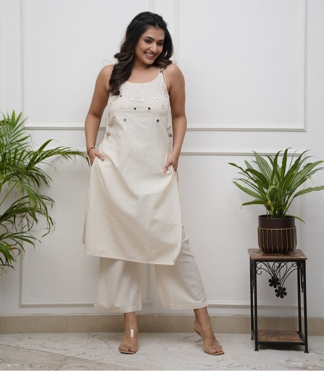 Heavy Cotton Mirror Work 2 Piece Set