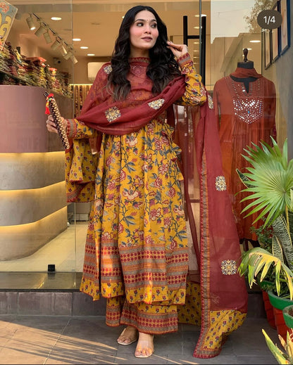 Elegant Floral Flared Suit Set