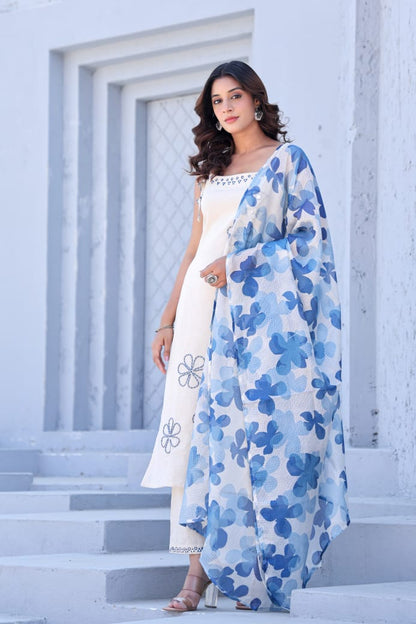 Hand Work Beautiful Suit Set With Dupatta