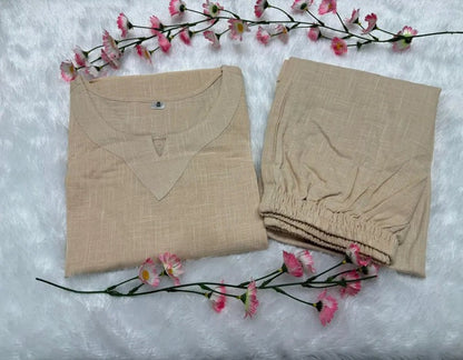 Jaipur Premium Women'S Off-White Cotton Casual Kurti Set