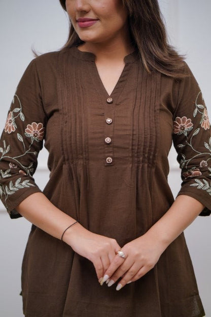 Jaipur Premium Elegant Brown Ethnic Co-Ord Set For Women