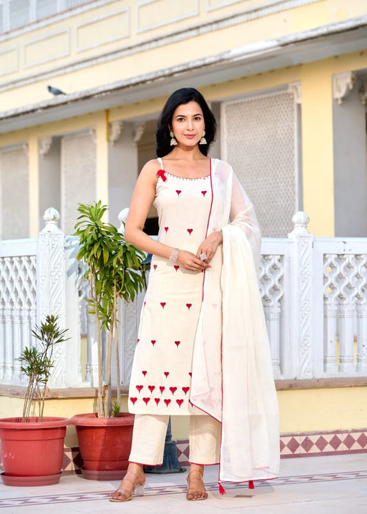 Pure Flex Cotton 3 Piece Suit Set