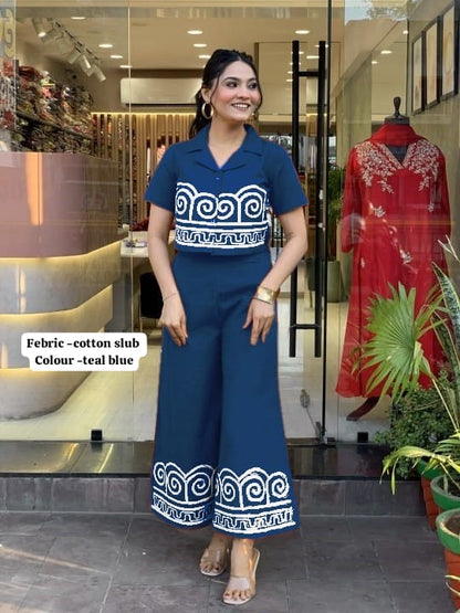 Voguish Cotton Embroidered Cord Sets