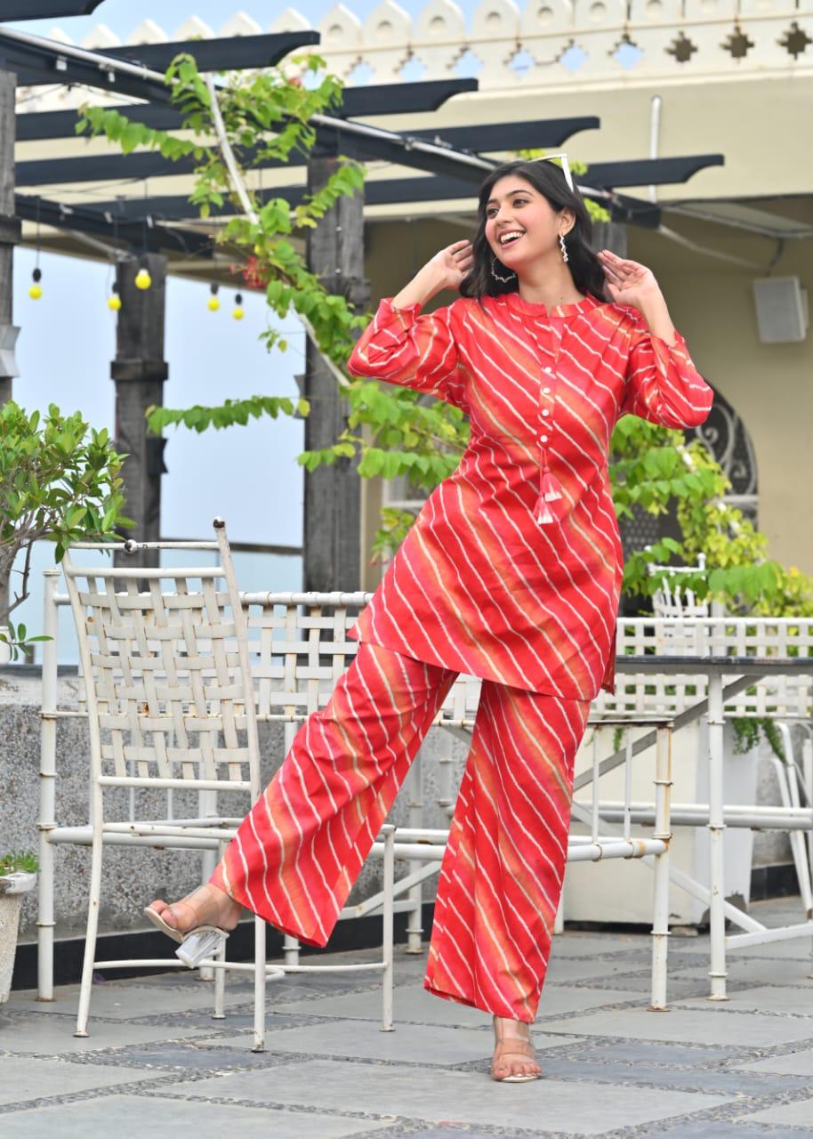 Very Beautiful Lehriya Co-Ord Set