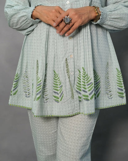 Pure Cotton Co-Ord Set With Embroidery Work